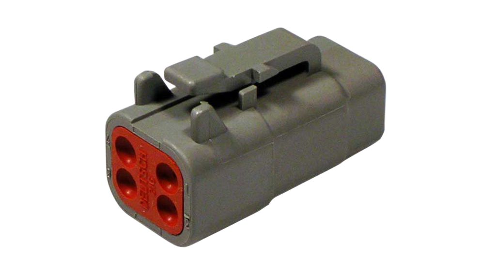 Gehäuse, Stecker, 2 Reihen, 4 Pole, Grau